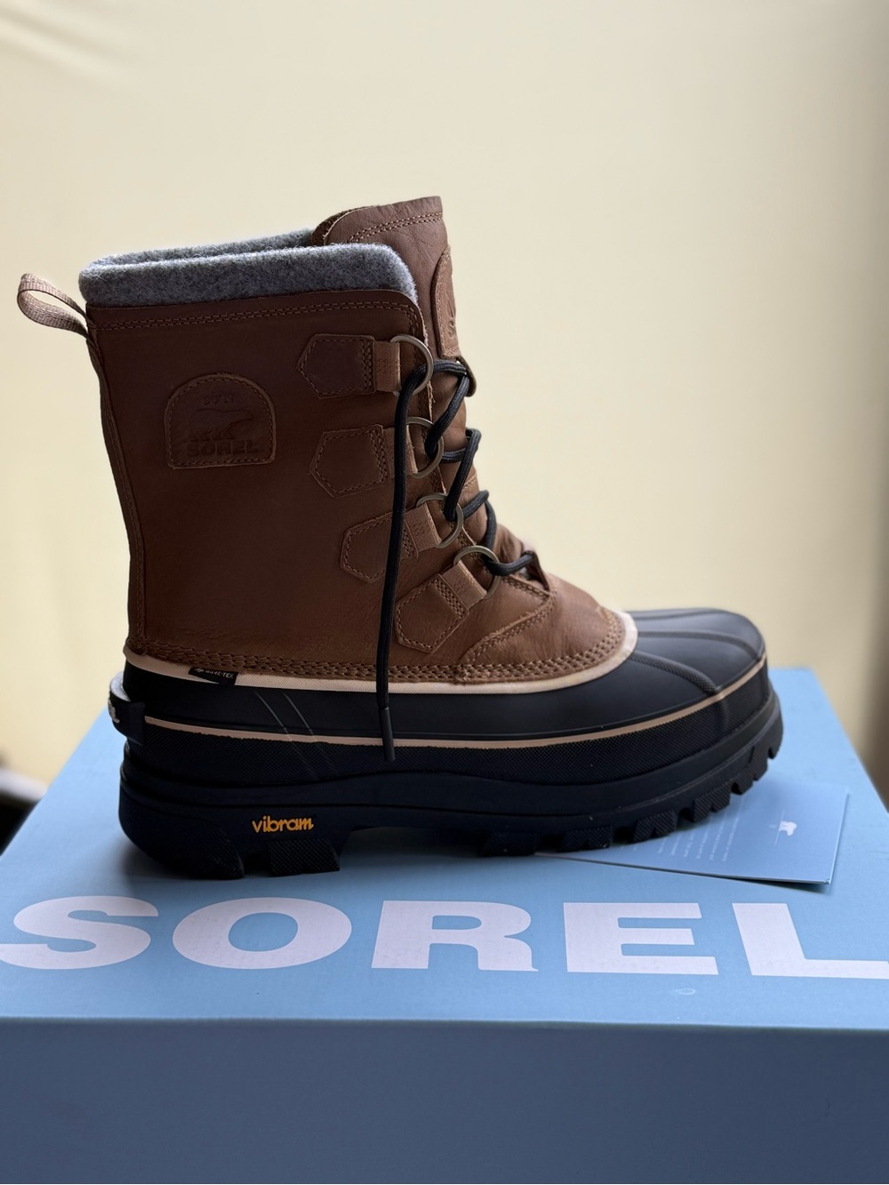 Sorel Brown and Black Winter Lace-Up Boots
